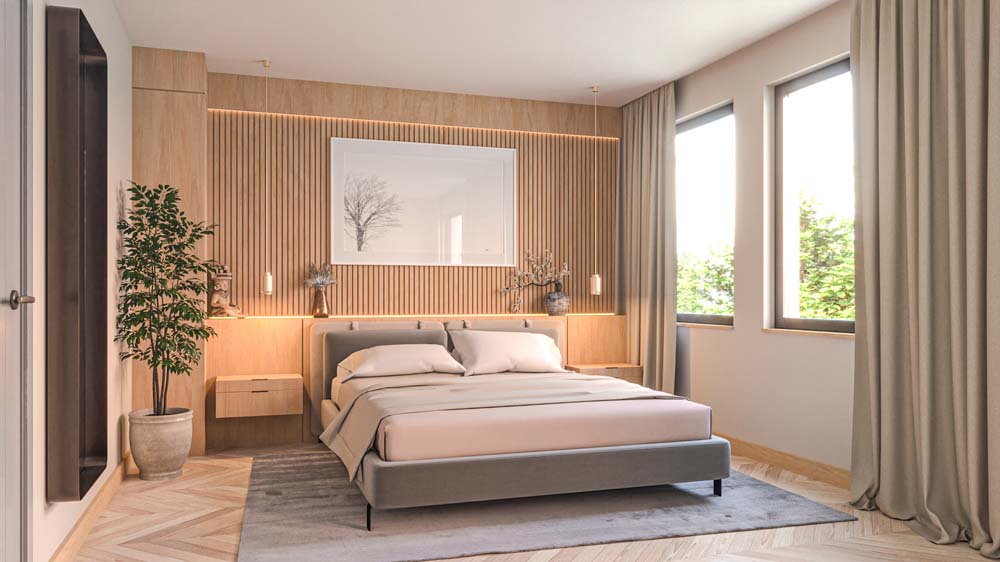 Sypialnia willi miejskiej TREEPLAN Residence